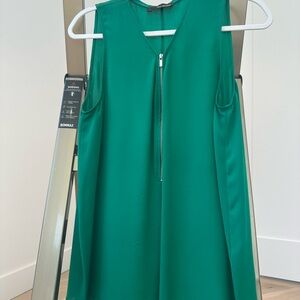 The Kooples Green Zip-Front Tank Top